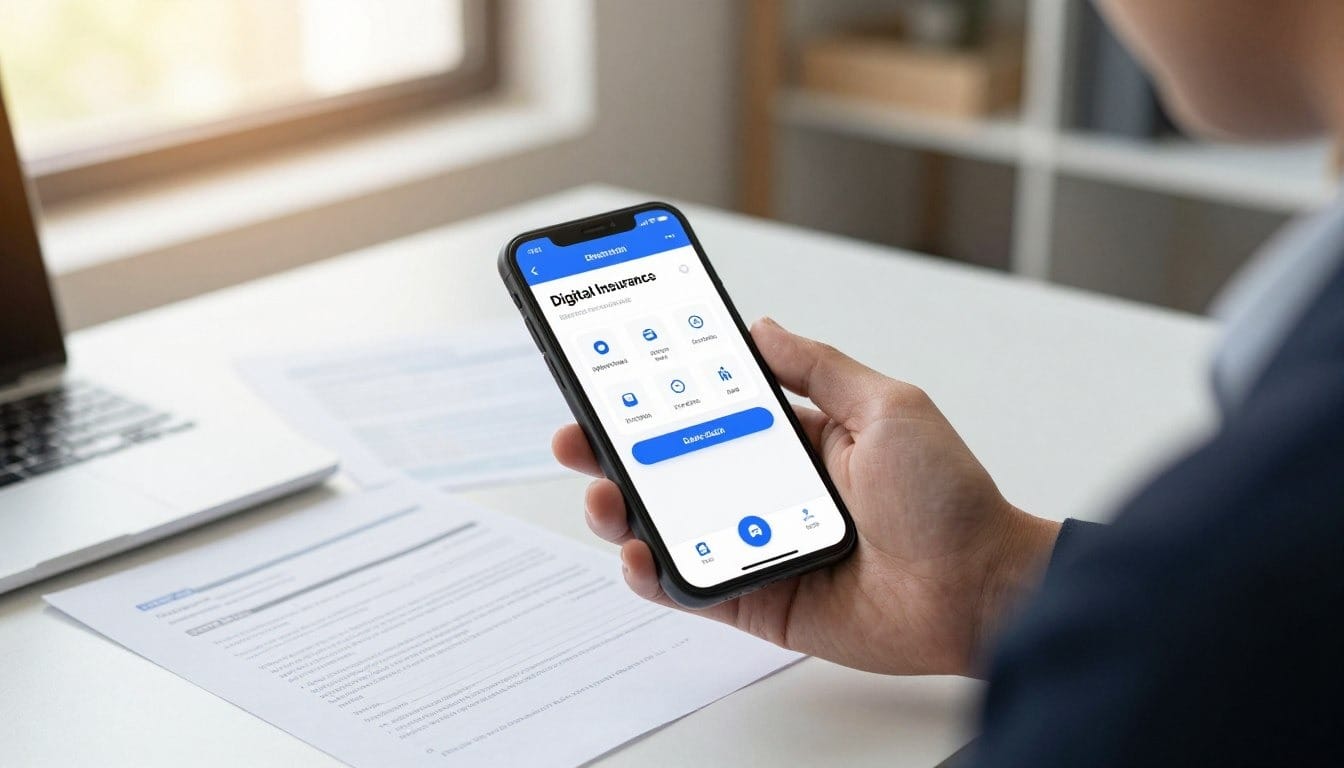 A person checking auto insurance app