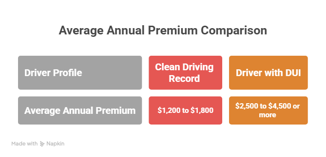 Average annual premium comparison